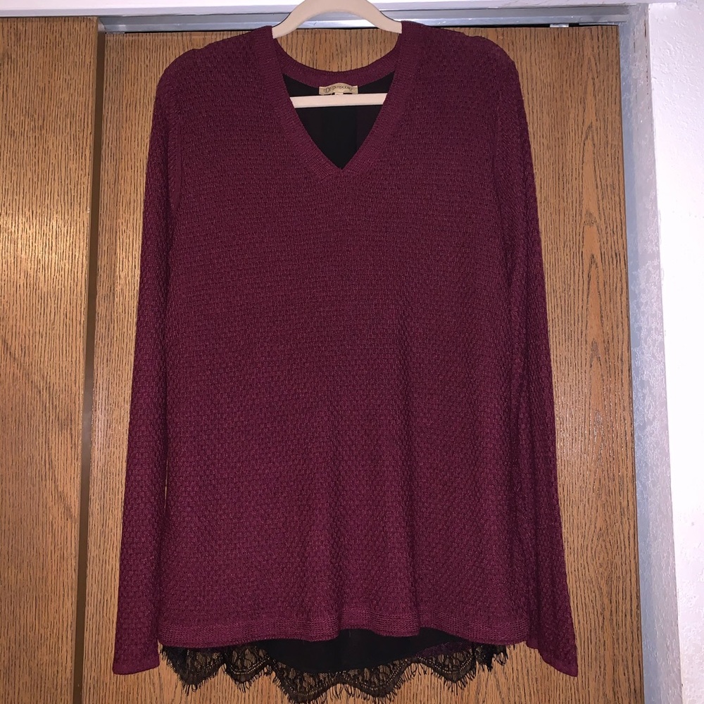 Democracy Long Sleeve V-Neck Sweater